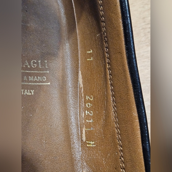 BRUNO MAGLI Italy Men's 11 N Black Leather & Suede Penny Loafers | Luxury Narrow - Picture 9 of 9